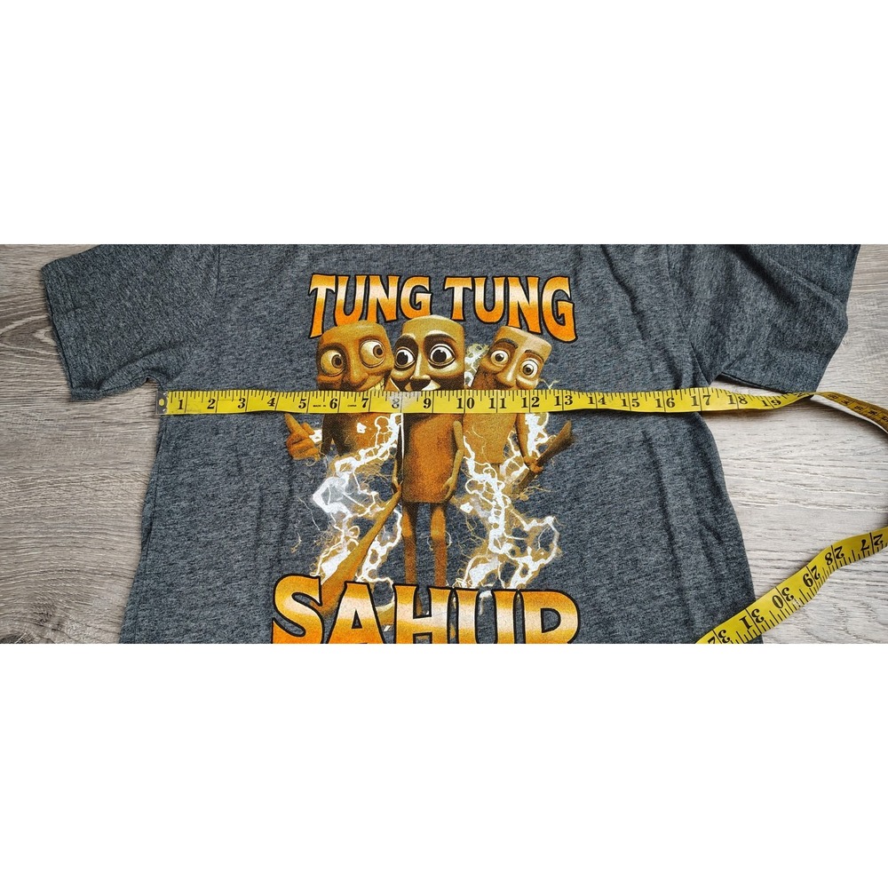 Tung Tung Tung Sahur Baseball Bat T-Shirt Grey Small Brisco Brands - Picture 6 of 7